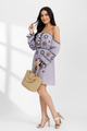 Andrea's Off Shoulder- Purple ￼￼Embroidery